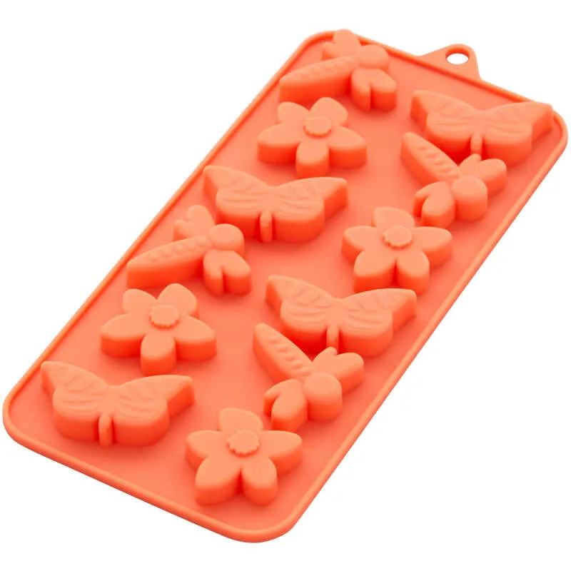 Dragonfly, Butterfly and Flower Silicone Mold