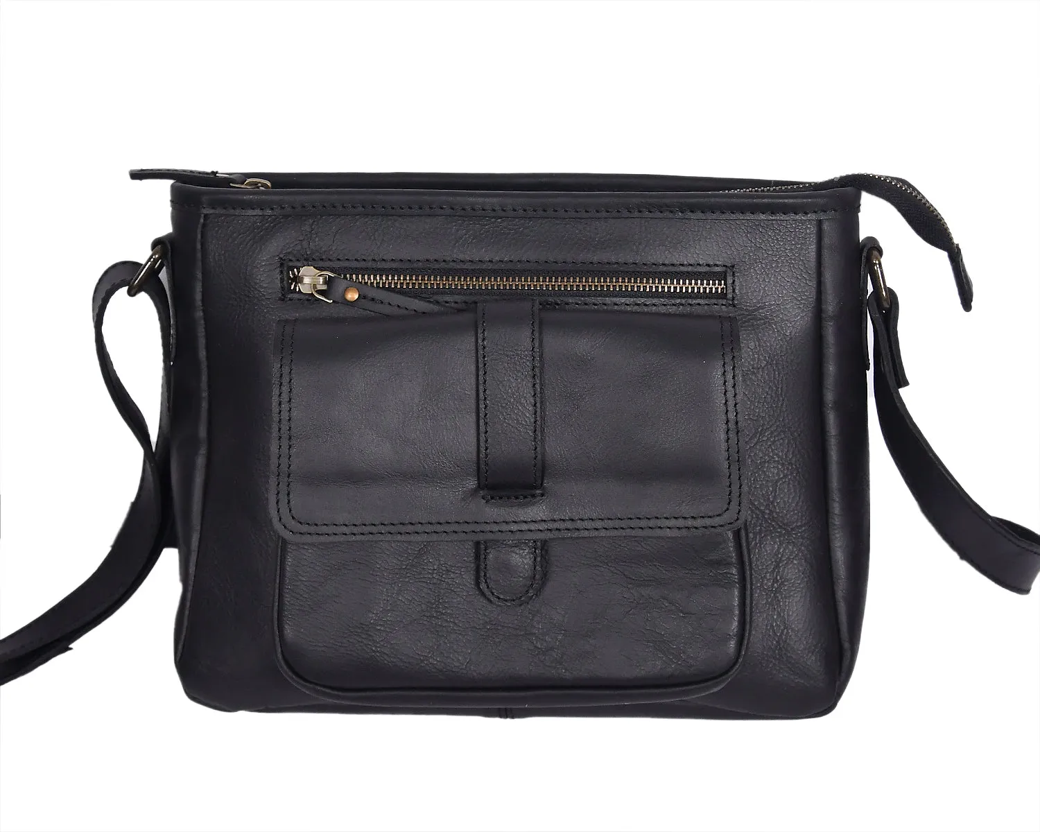 Elegance Redefined: Black Leather Sling Bag - Your Perfect Fashion Companion. Art: BG-1456