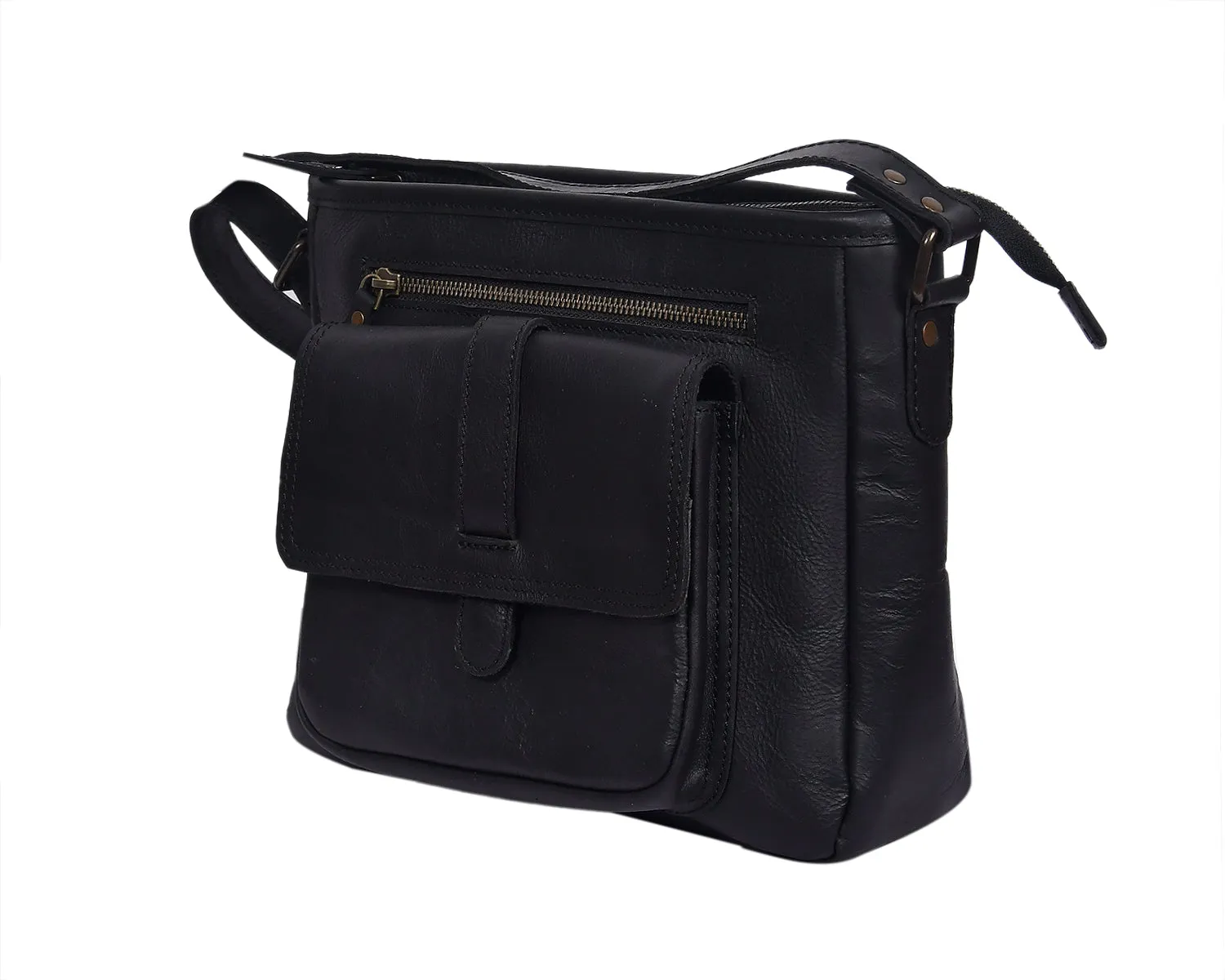 Elegance Redefined: Black Leather Sling Bag - Your Perfect Fashion Companion. Art: BG-1456