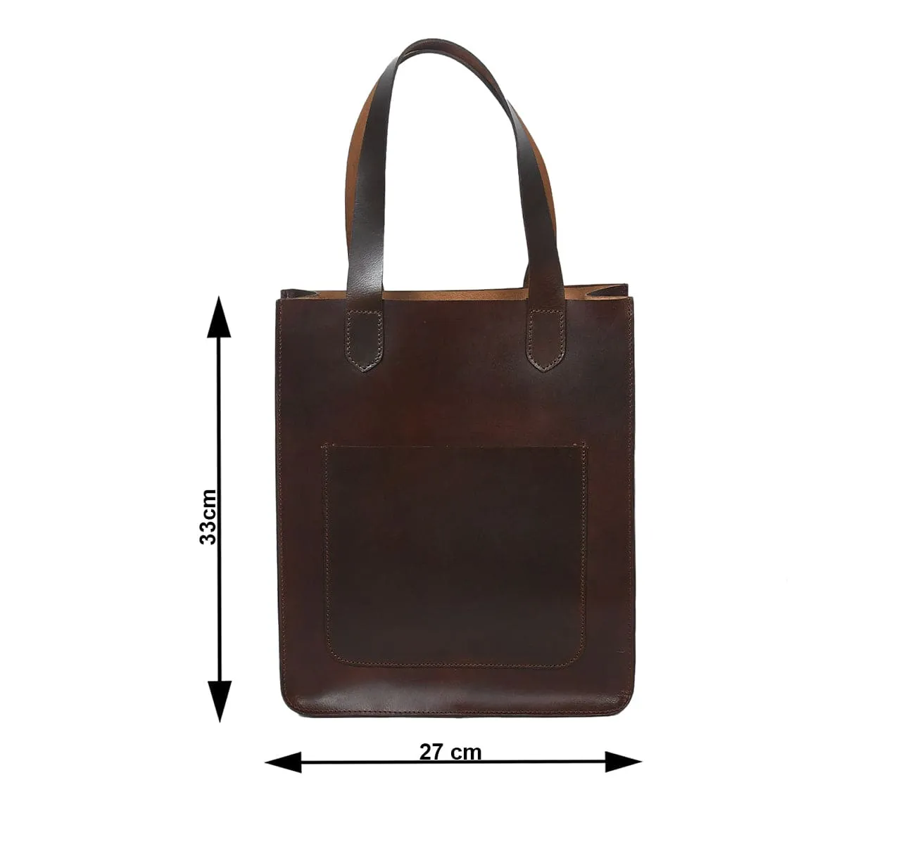 Elegance Redefined: Brown Leather Shopper Bag - Your Stylish Companion. Art: BG-1412