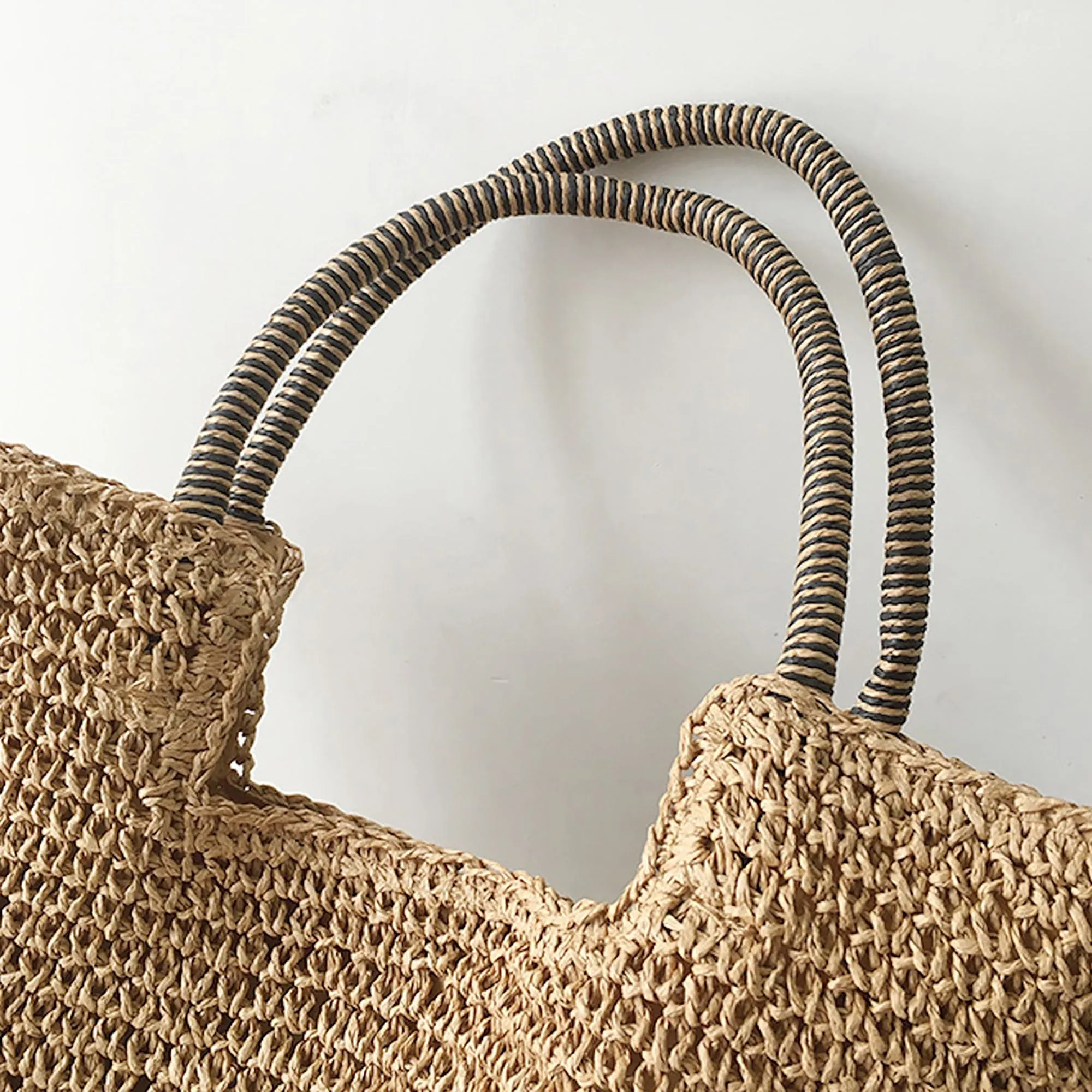 Elena Handbags Beach Straw Woven Tote Bag