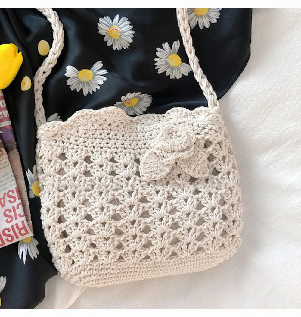 Elena Handbags Floral Crochet Mini Purse