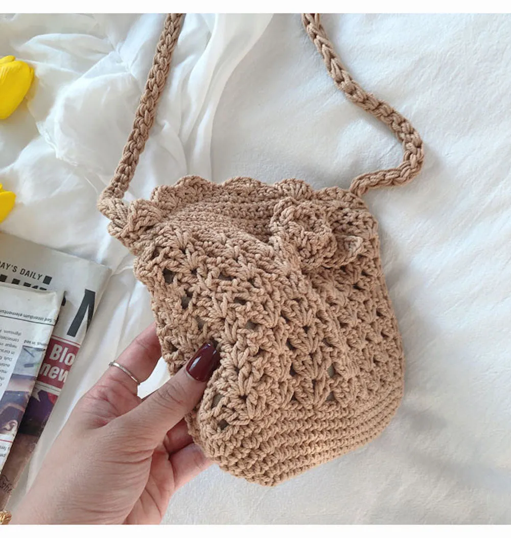 Elena Handbags Floral Crochet Mini Purse