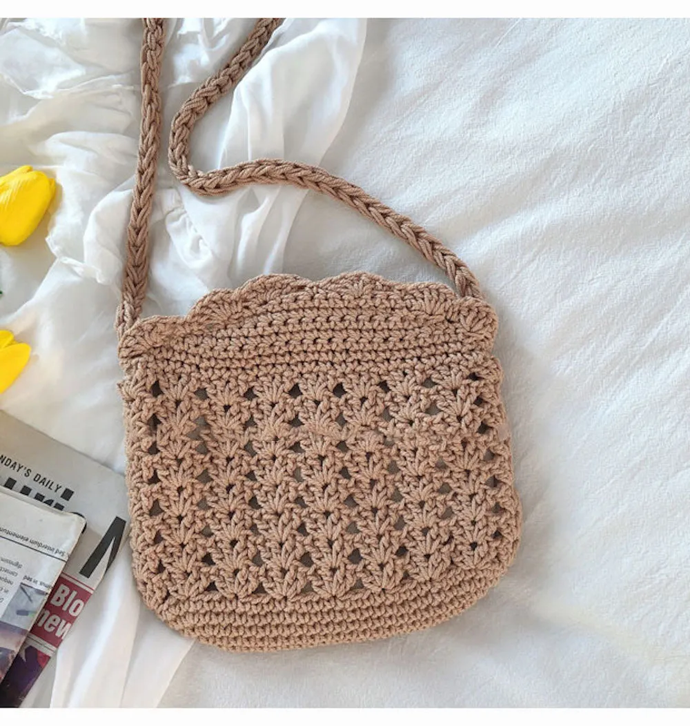 Elena Handbags Floral Crochet Mini Purse