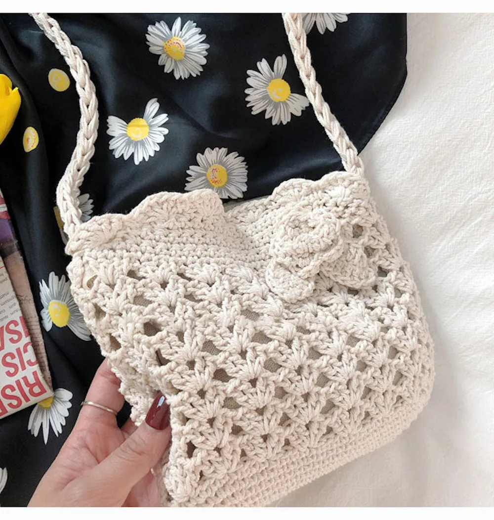 Elena Handbags Floral Crochet Mini Purse