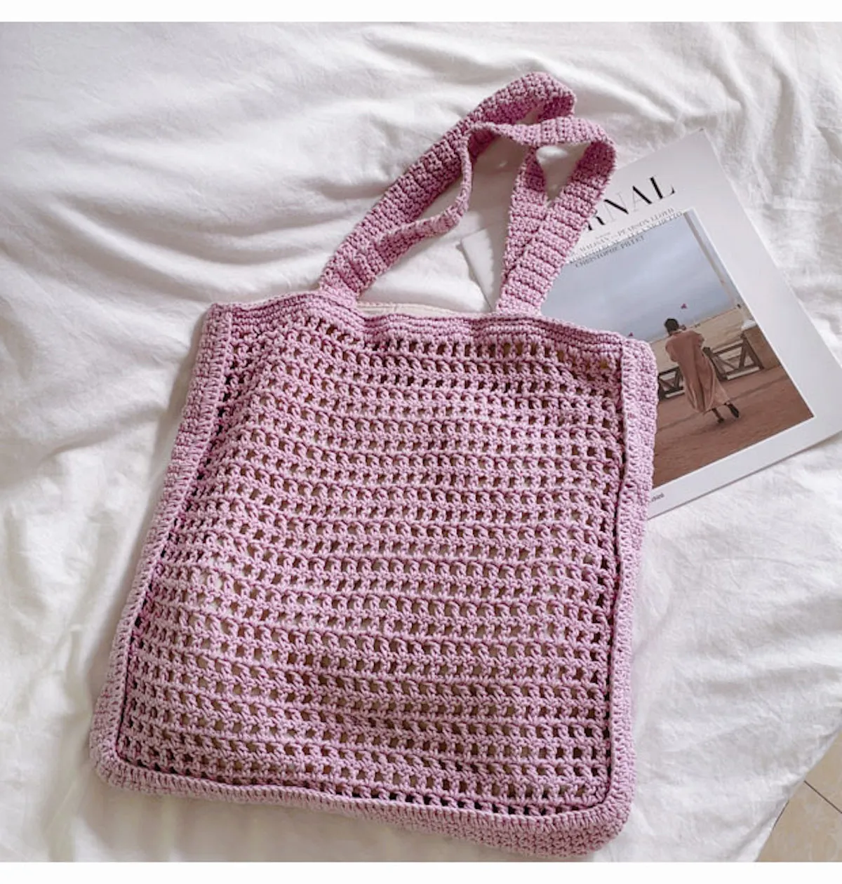 Elena Handbags Handmade Crochet Large Fishnet Tote