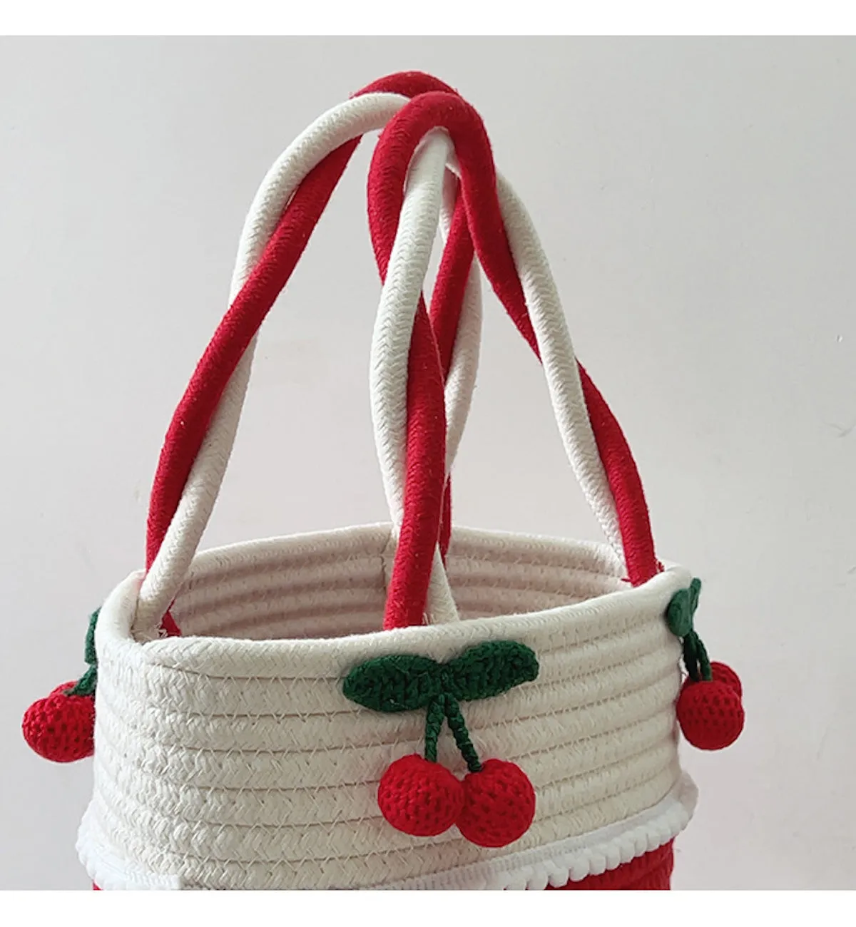 Elena Handbags Knit Cherry Basket Bag