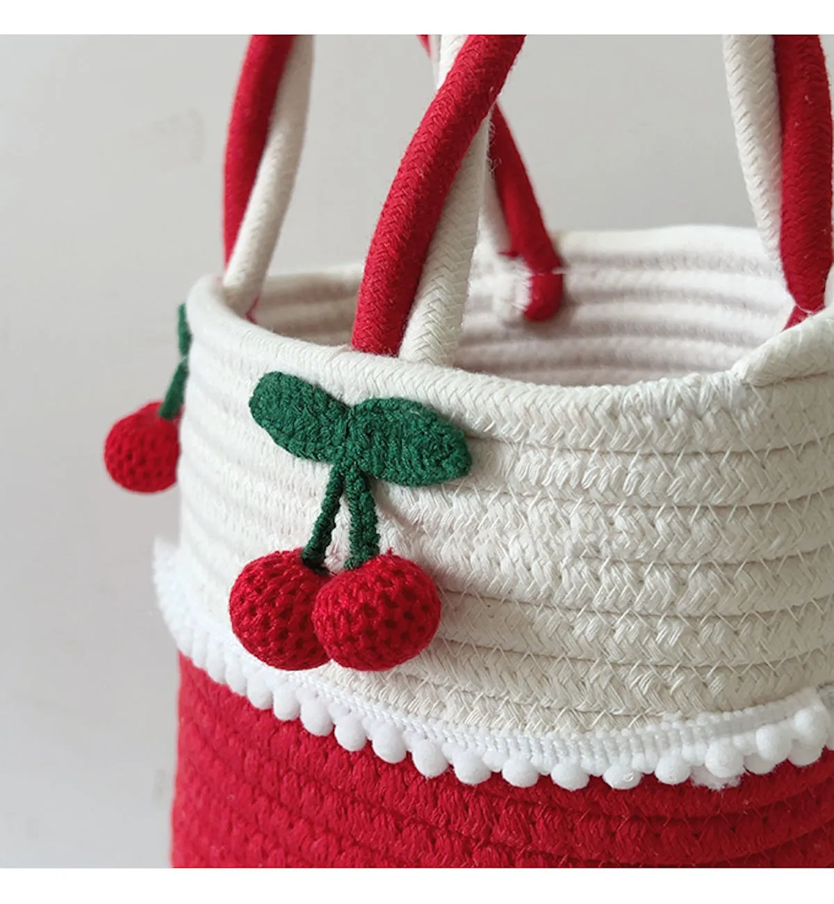 Elena Handbags Knit Cherry Basket Bag