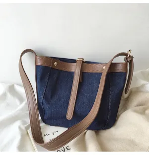 Elena Handbags Retro Denim Shoulder Bag