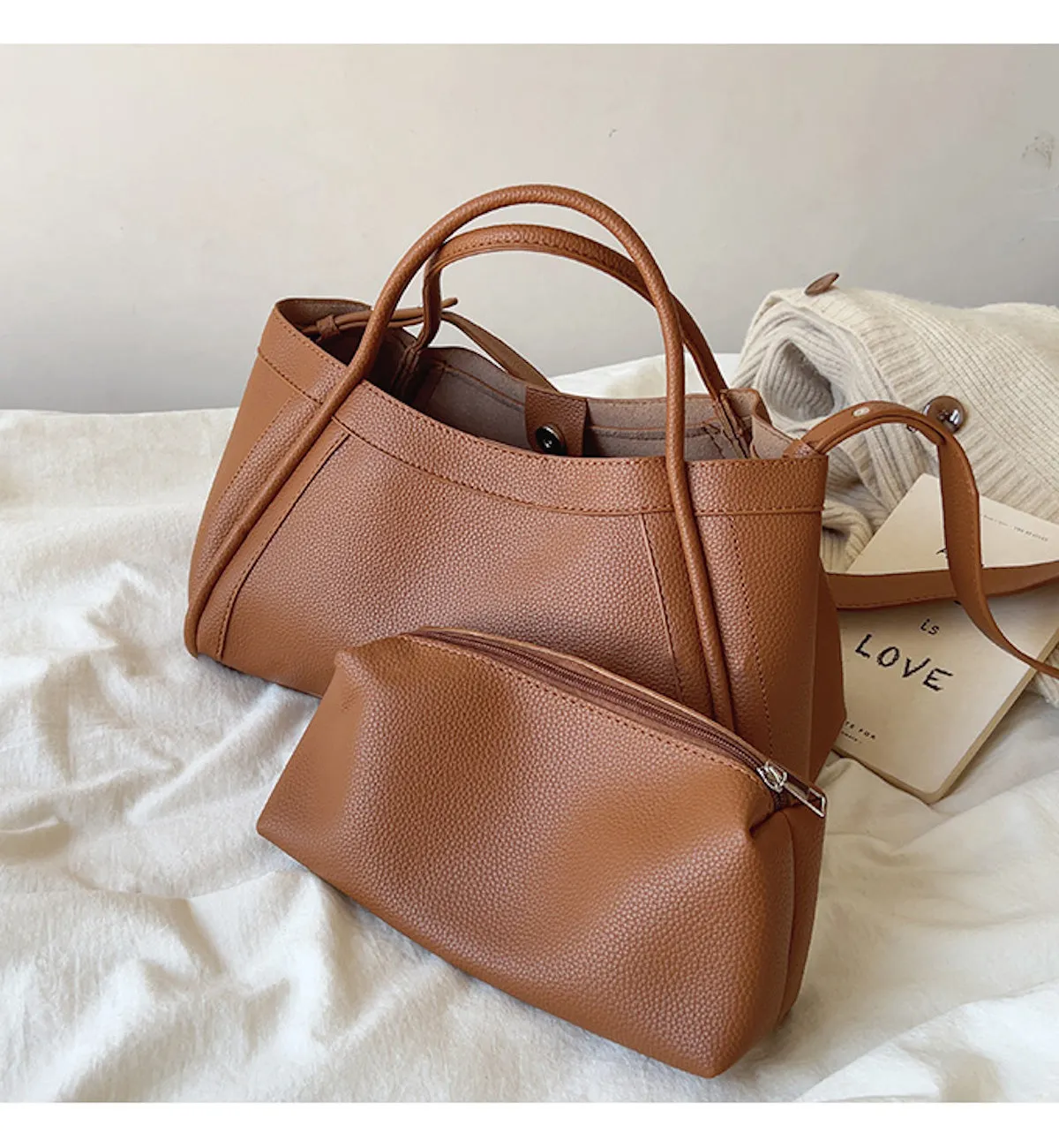 Elena Handbags Retro Leather Shoulder Bag