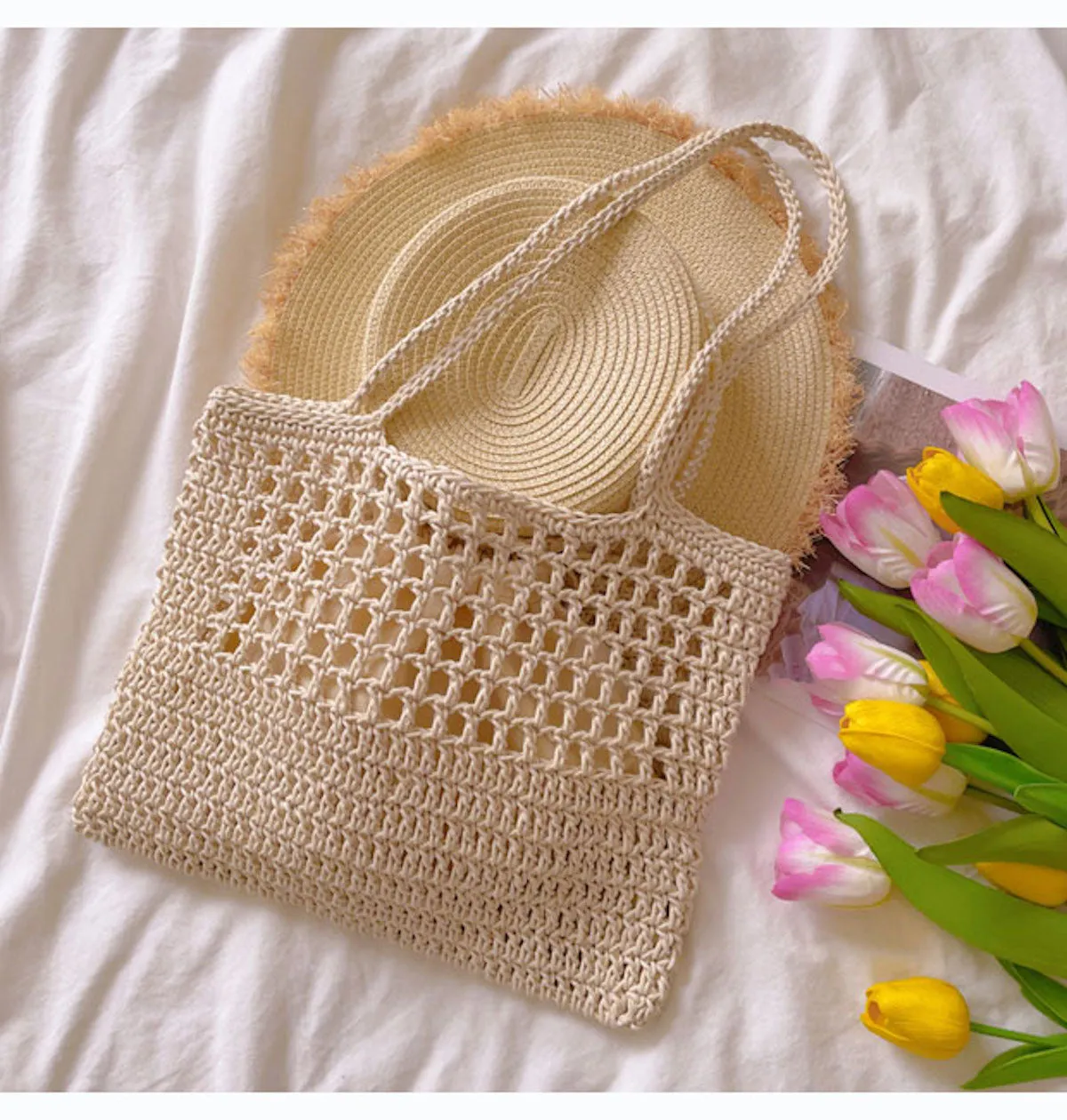 Elena Handbags Simple Retro Crochet Shoulder Bag