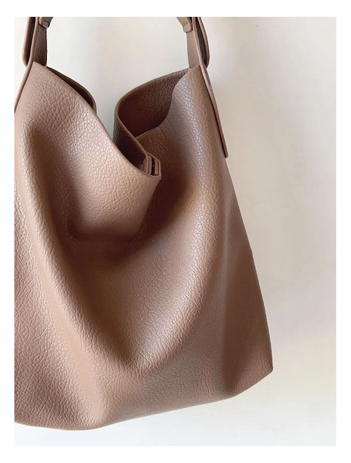 Elena Handbags Soft Leather Tote Bucket Work Bag