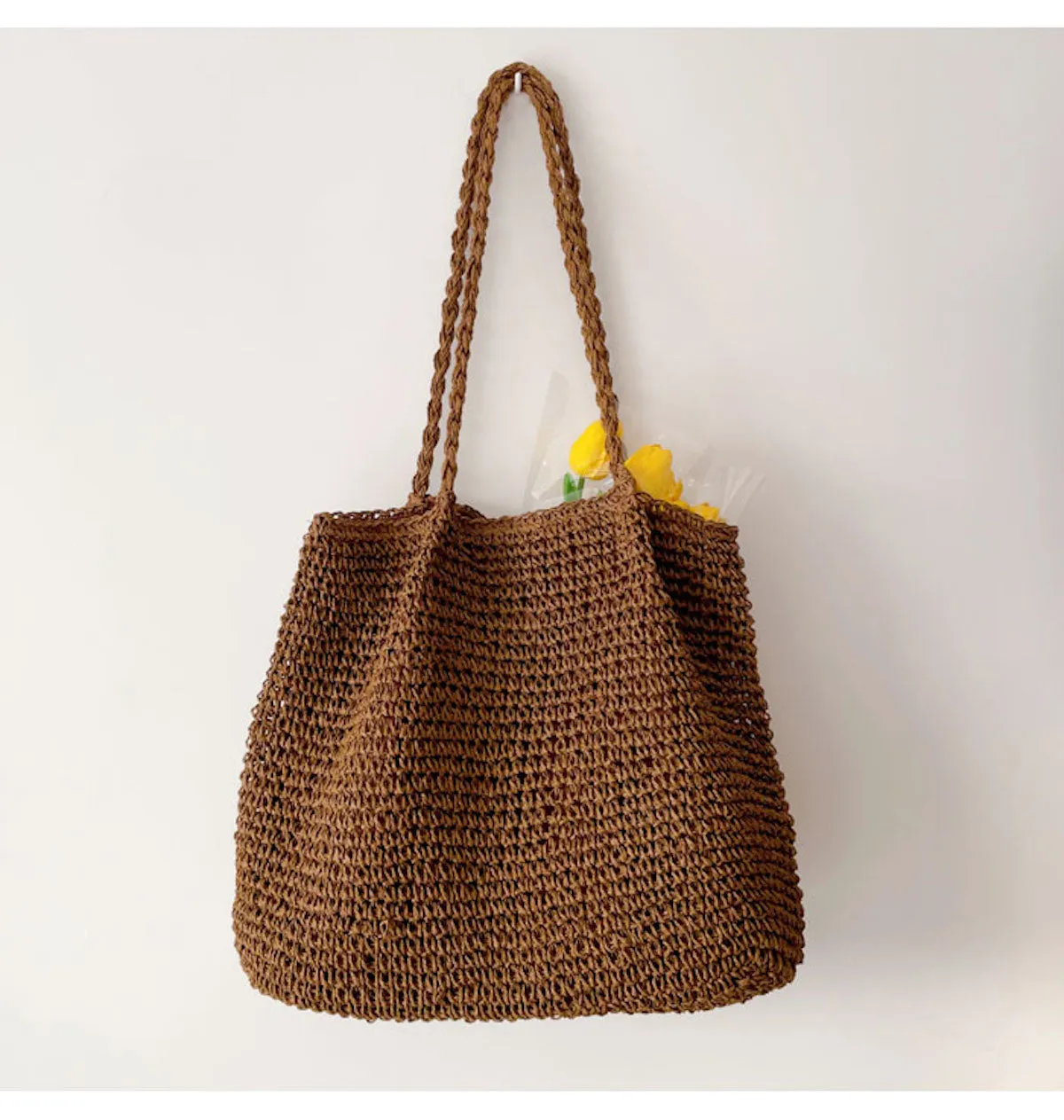 Elena Handbags Straw Woven Fashion Tote