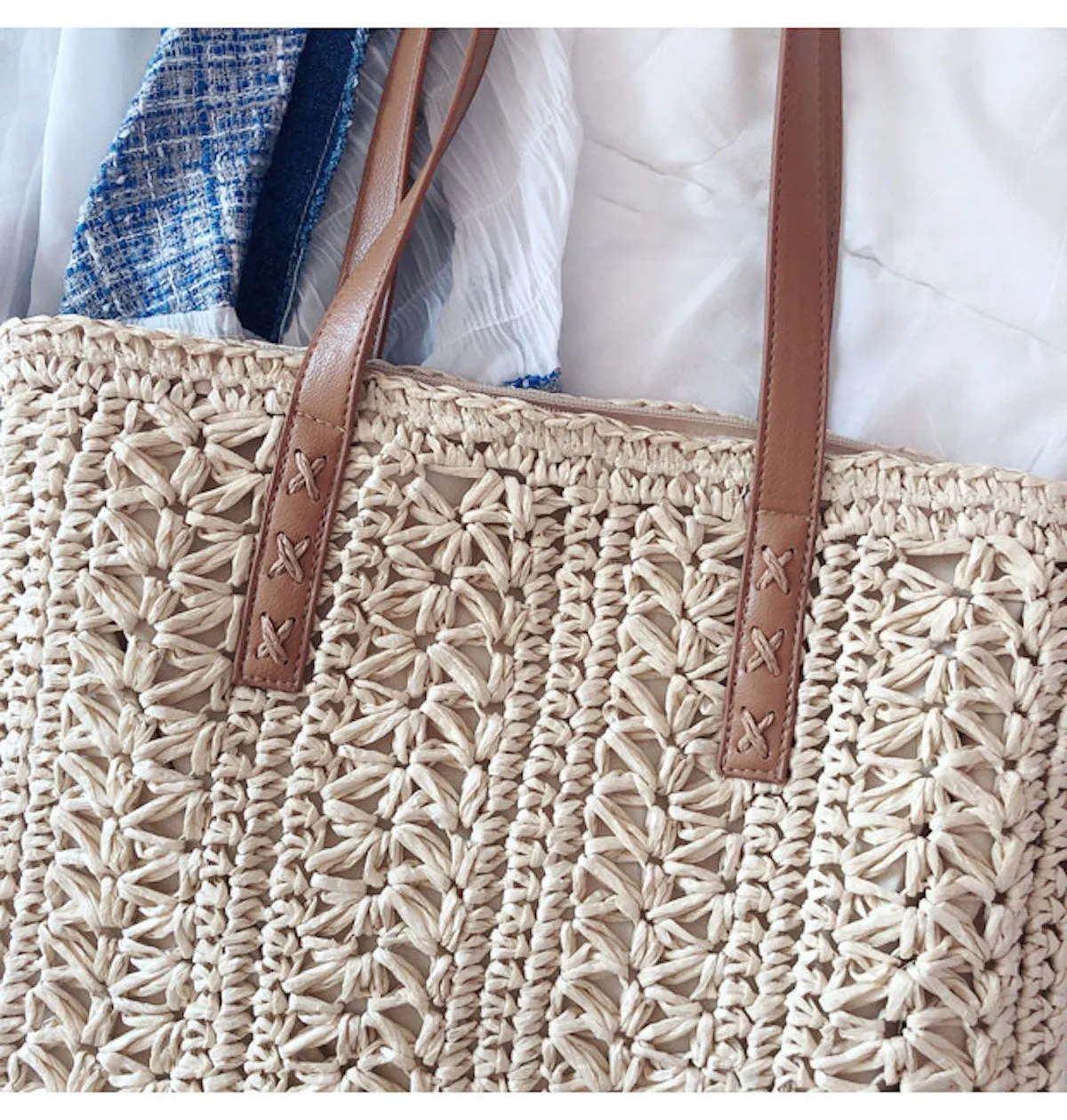 Elena Handbags Straw Woven Summer Fashion Bag