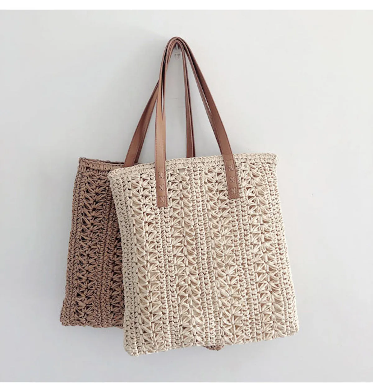 Elena Handbags Straw Woven Summer Fashion Bag