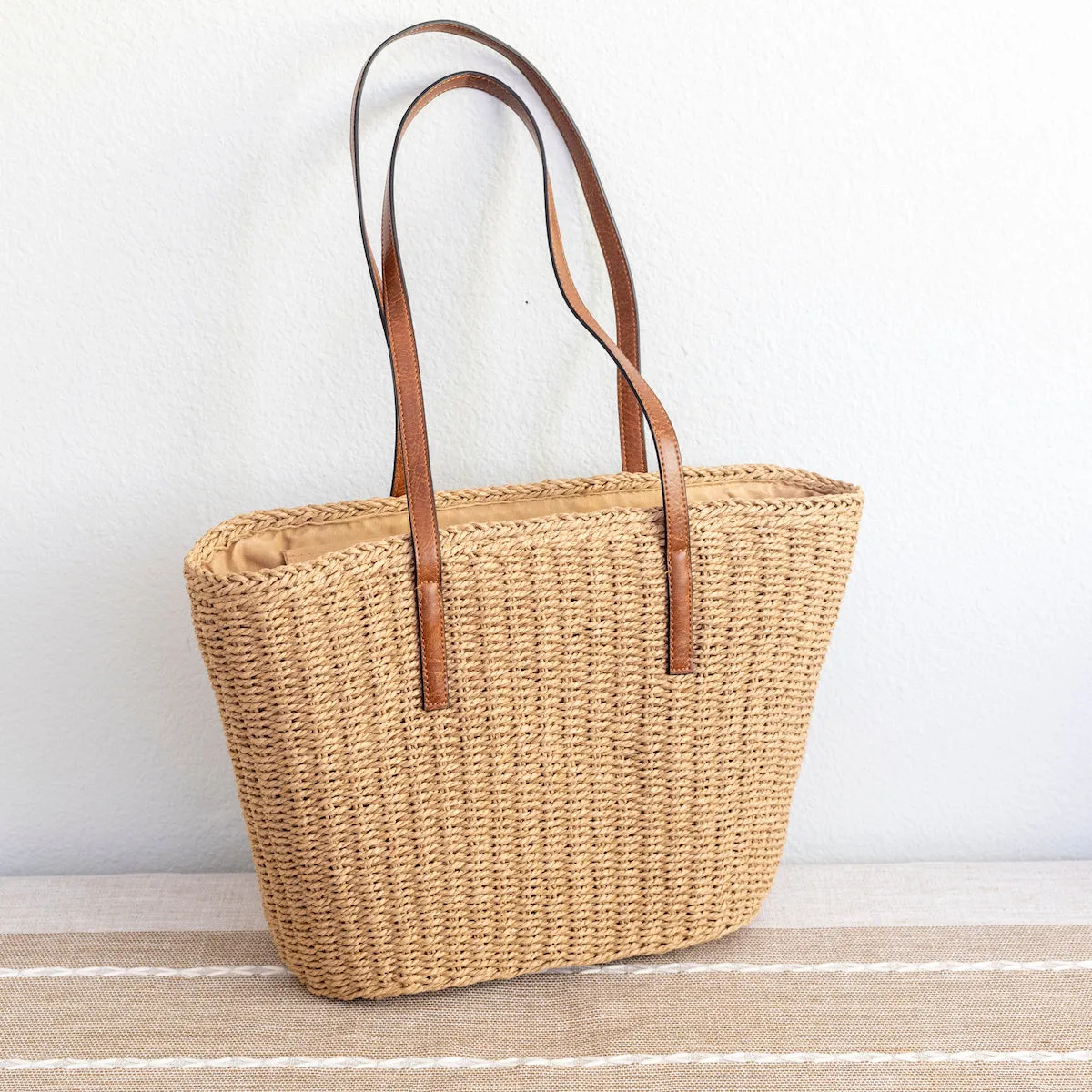 Elena Handbags Woven Straw Market Tote Summer Fashion Bag