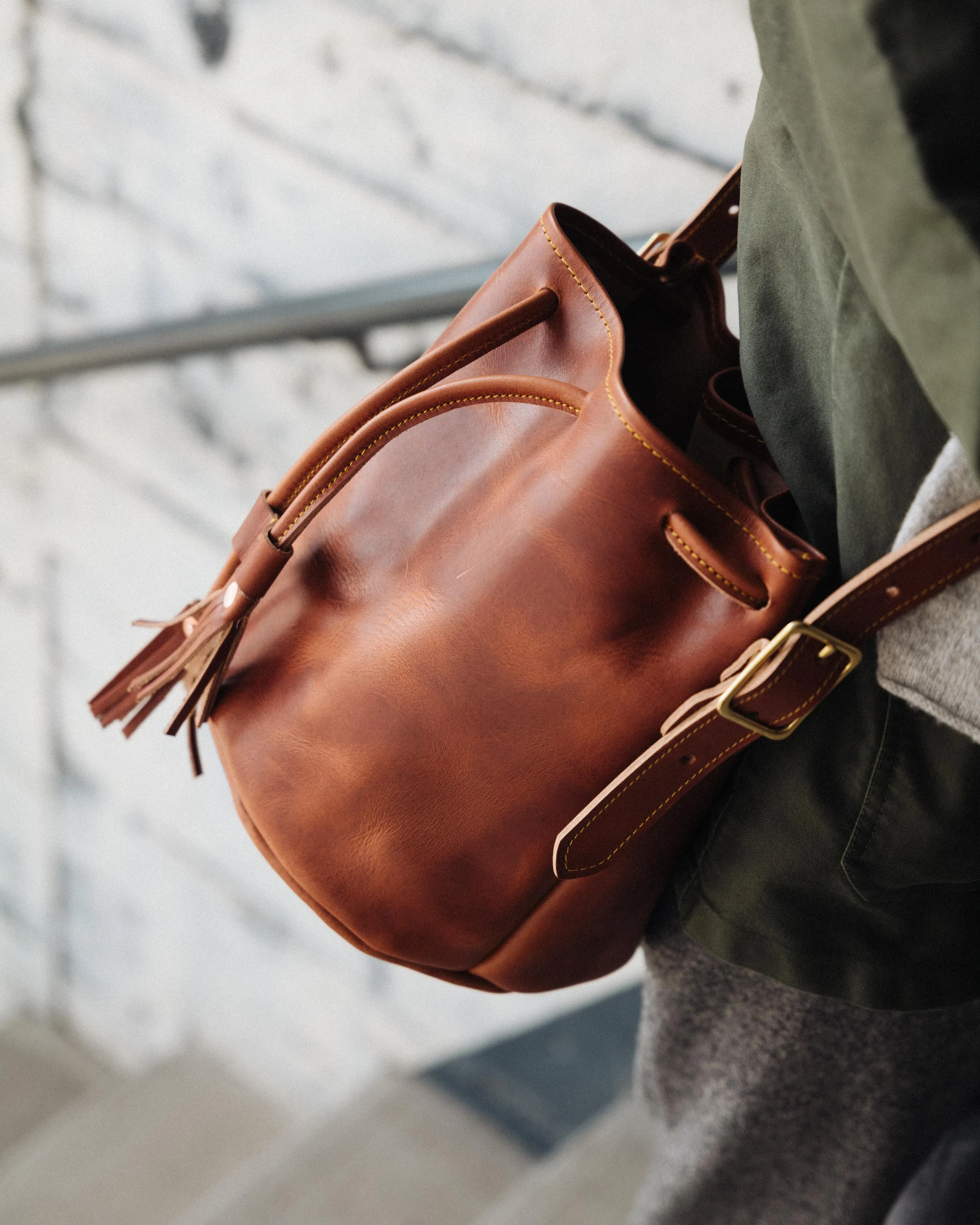 English Tan Dublin Bucket Bag