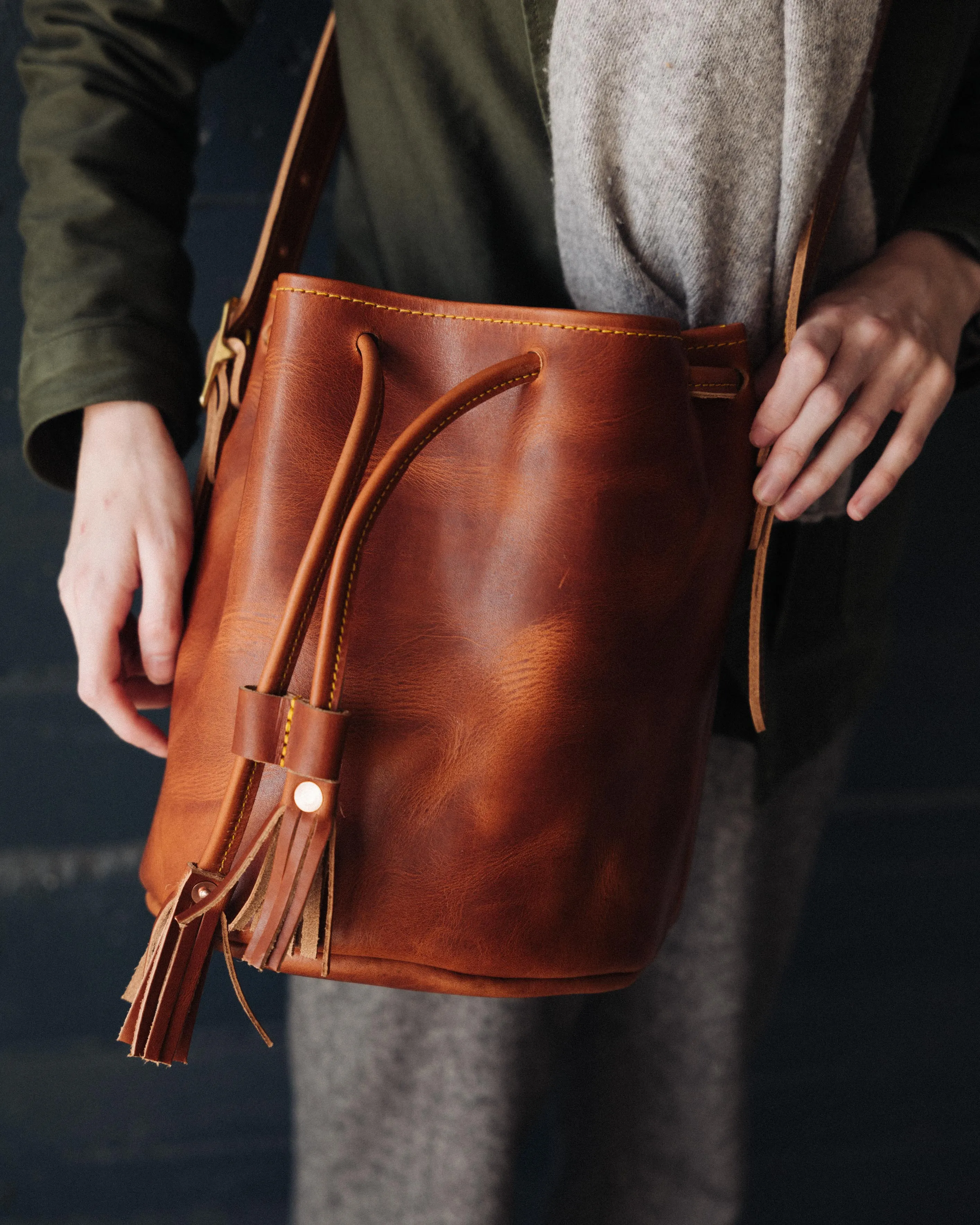 English Tan Dublin Bucket Bag