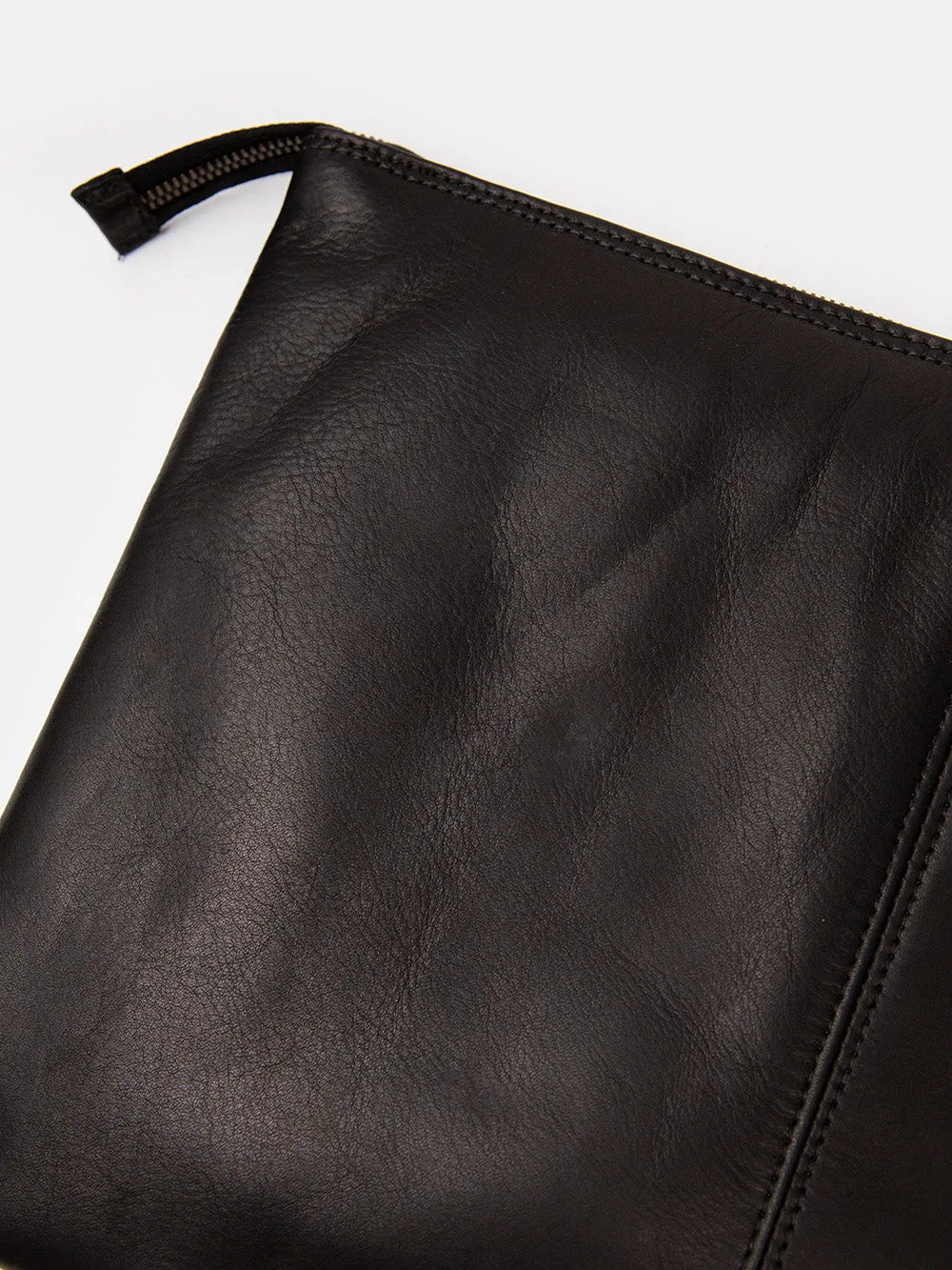 Esben Leather Laptop Folio in Black