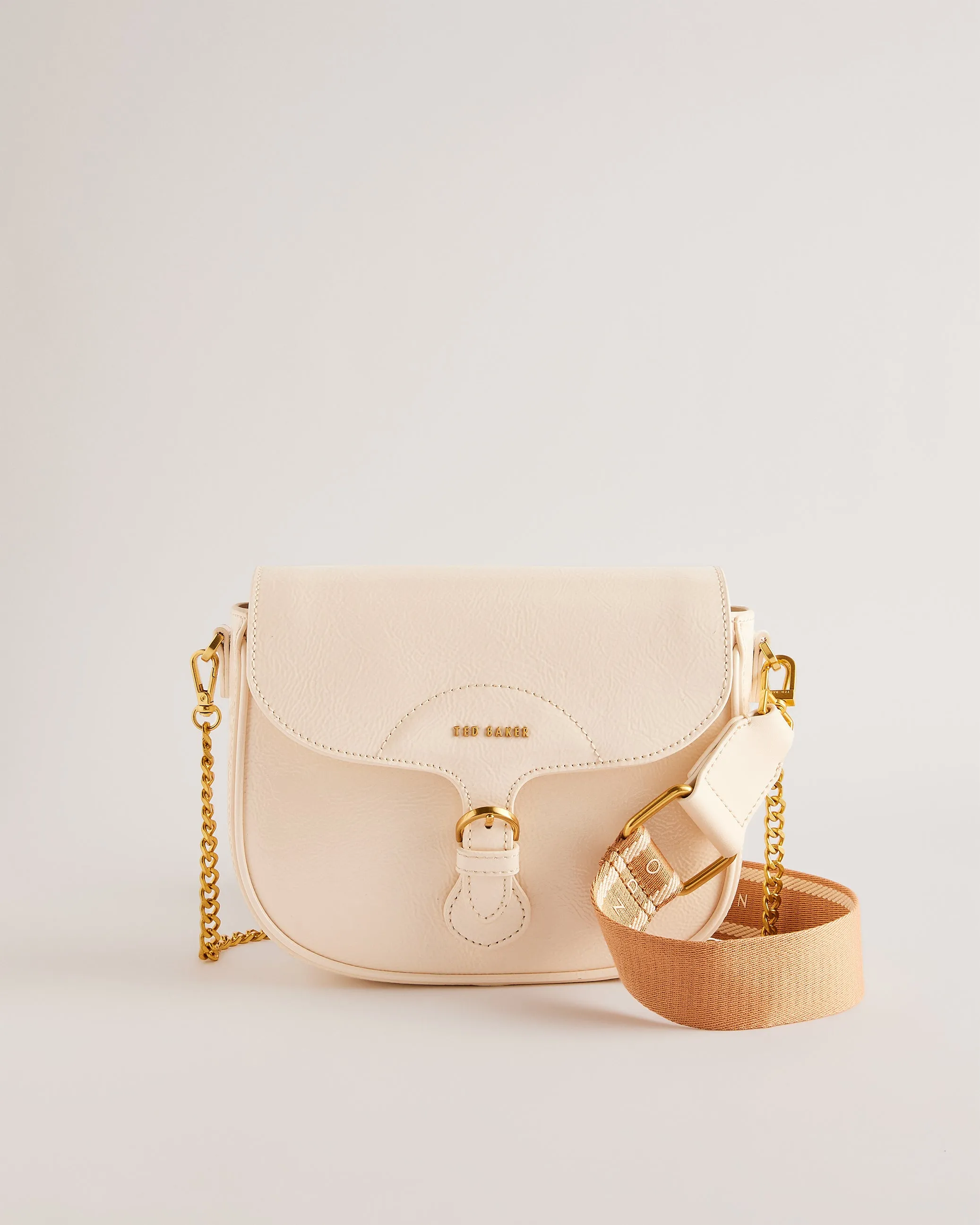 Ivory Esia Webbing Crossbody Saddle Bag with Adjustable Strap