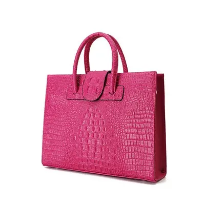 Exquisite Crocodile Pattern Genuine Leather Women's Shoulder Bag - Luxury Fashion for Business and Office, Perfect for Businesswomen and Professionals