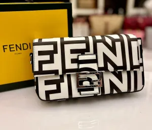 Fendi Baguette Bag from Roma Capsule Collection - Women's Fashion Statement (Black / White)