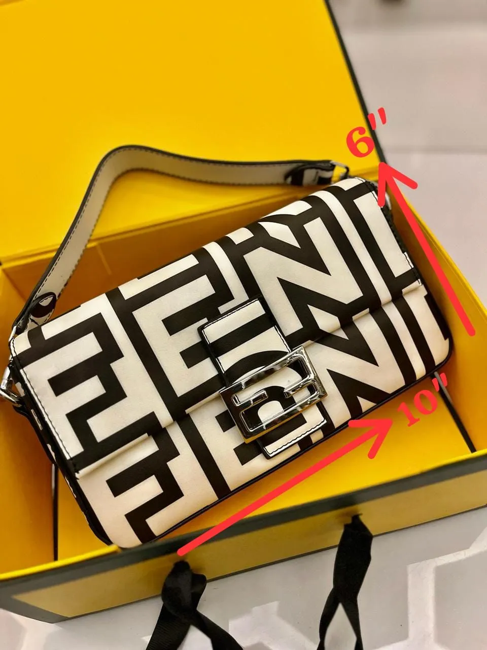 Fendi Baguette Bag from Roma Capsule Collection - Women's Fashion Statement (Black / White)