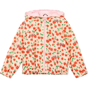 Fendi Kids Girls Cherry Monster Print Windbreaker Jacket in Pink