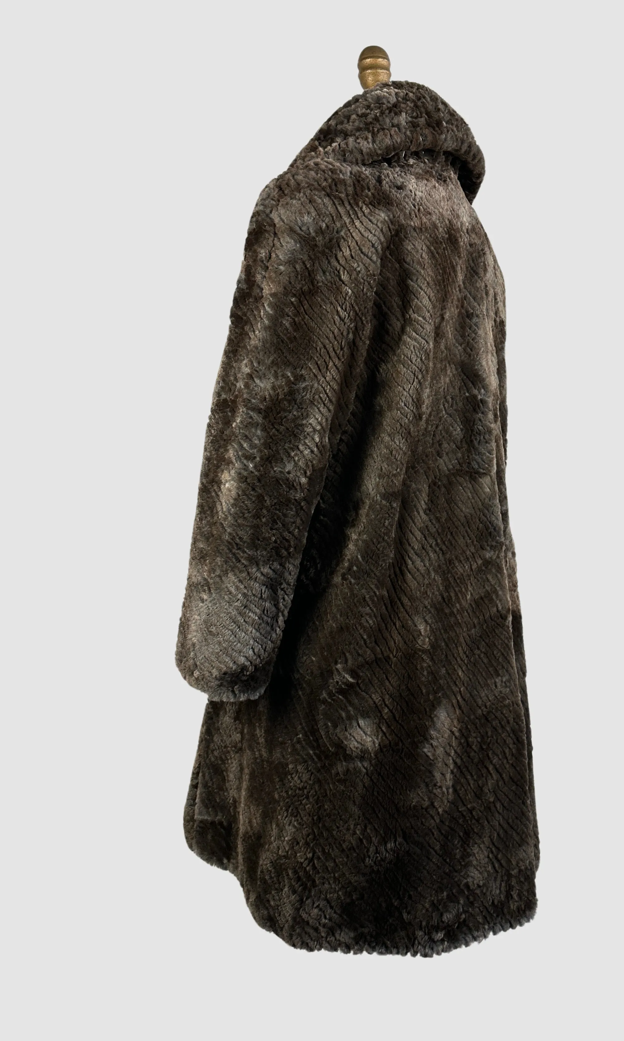 FENDI Roma Vintage 80s Textured Beaver Fur Coat • Medium