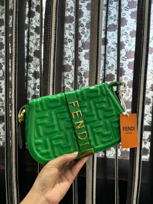 Fendi Women's Bag with Half Belt and Half Chain (Green)