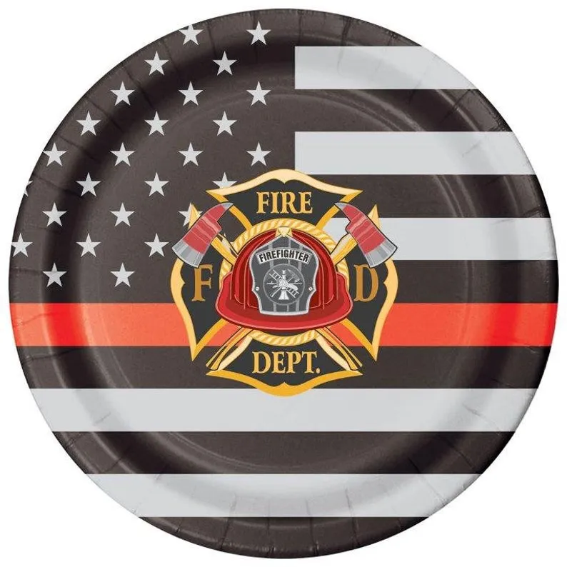 Firefighter Dinner Plates