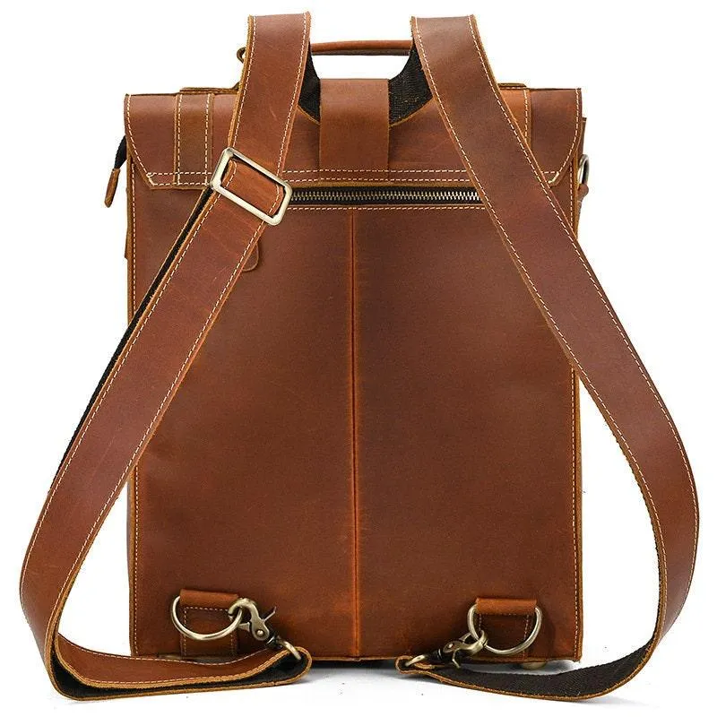 Full Grain Leather Backpack, Brown Leather Backpack, Men Leather Backpack, Laptop Bag gifts for him, gifts for sons, boys