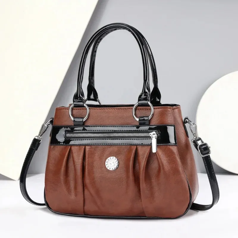 Handbag 3 Layers Leather Bags Women Vintage Shoulder Bags A13