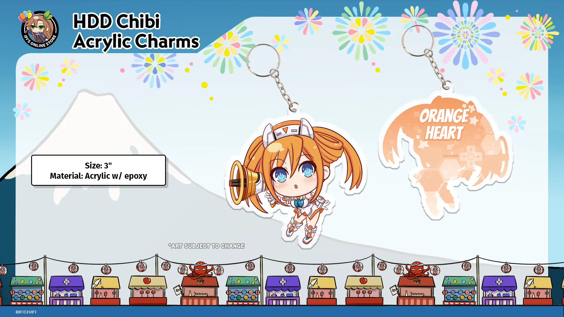 HDD Chibi Orange Heart - Acrylic Charm