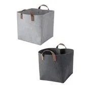 Heather Grey Felt Storage Cube