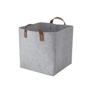 Heather Grey Felt Storage Cube