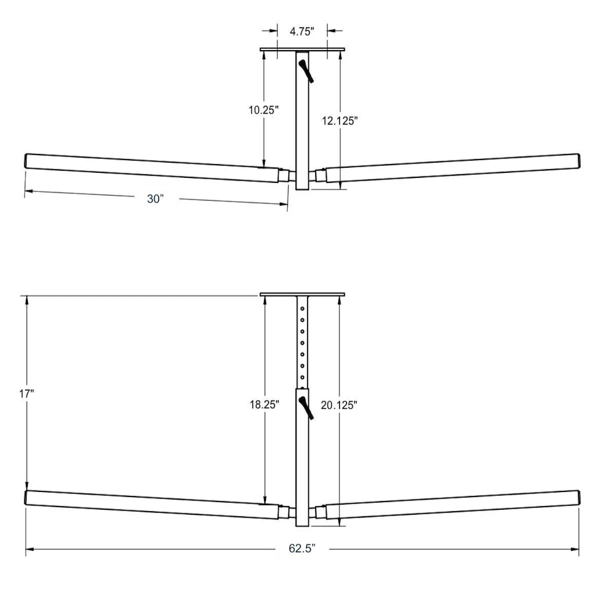 Hi-Port 2 Surfboard Adjustable Ceiling Storage Rack | Double | Holds 150 lbs