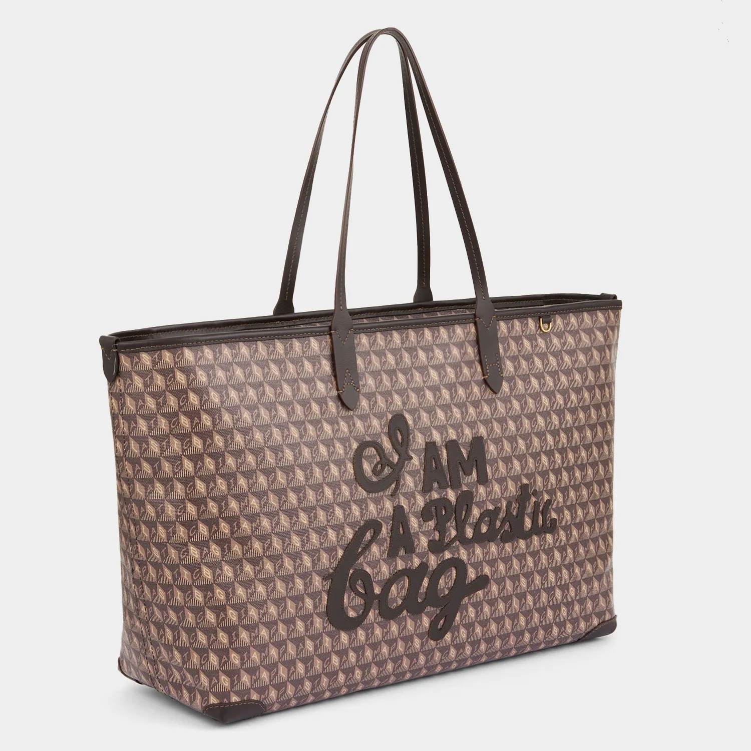 I Am A Plastic Bag Zipped Motif Tote