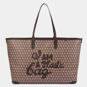 I Am A Plastic Bag Zipped Motif Tote