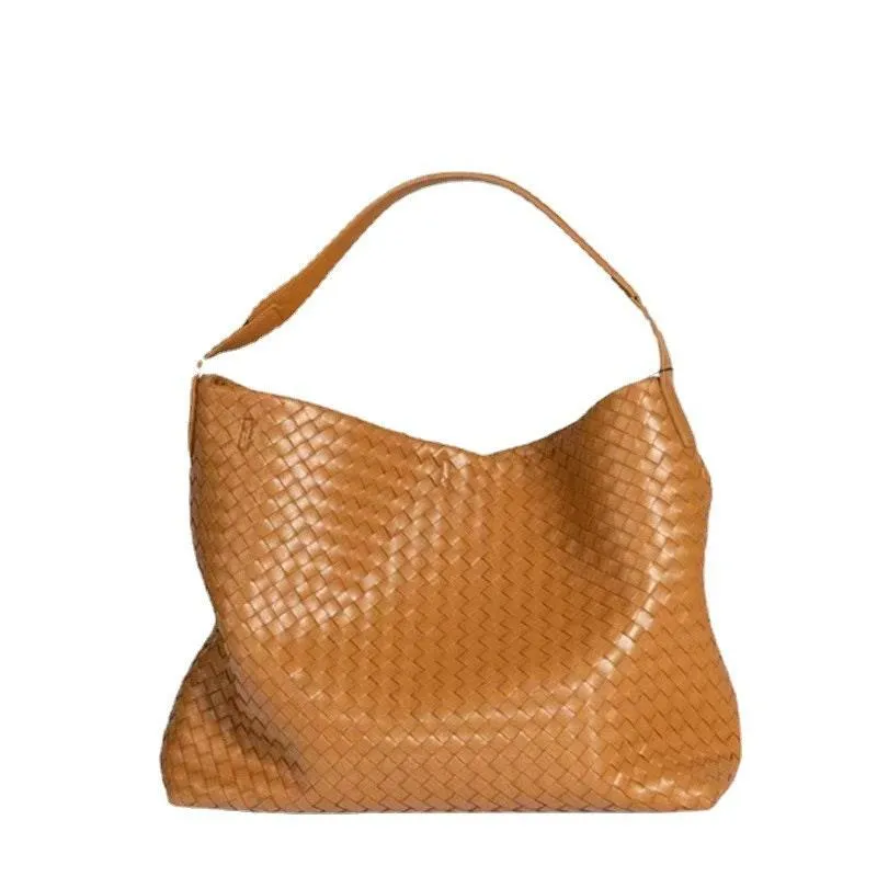 Italy Lambskin Leather Woven Tote Bag, Large 2023 Summer Designer Bag, Leather Quilted Elegant Shoulder Bag, Classic Shoulder Bag