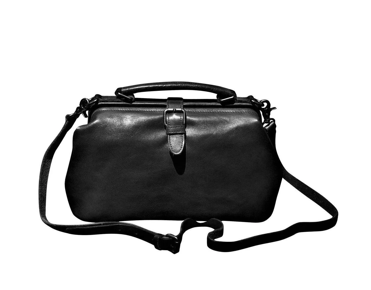 Large Italian Leather Doctor Bag for Women, Top Handle Medical Bag, Luxurious Gift for Her