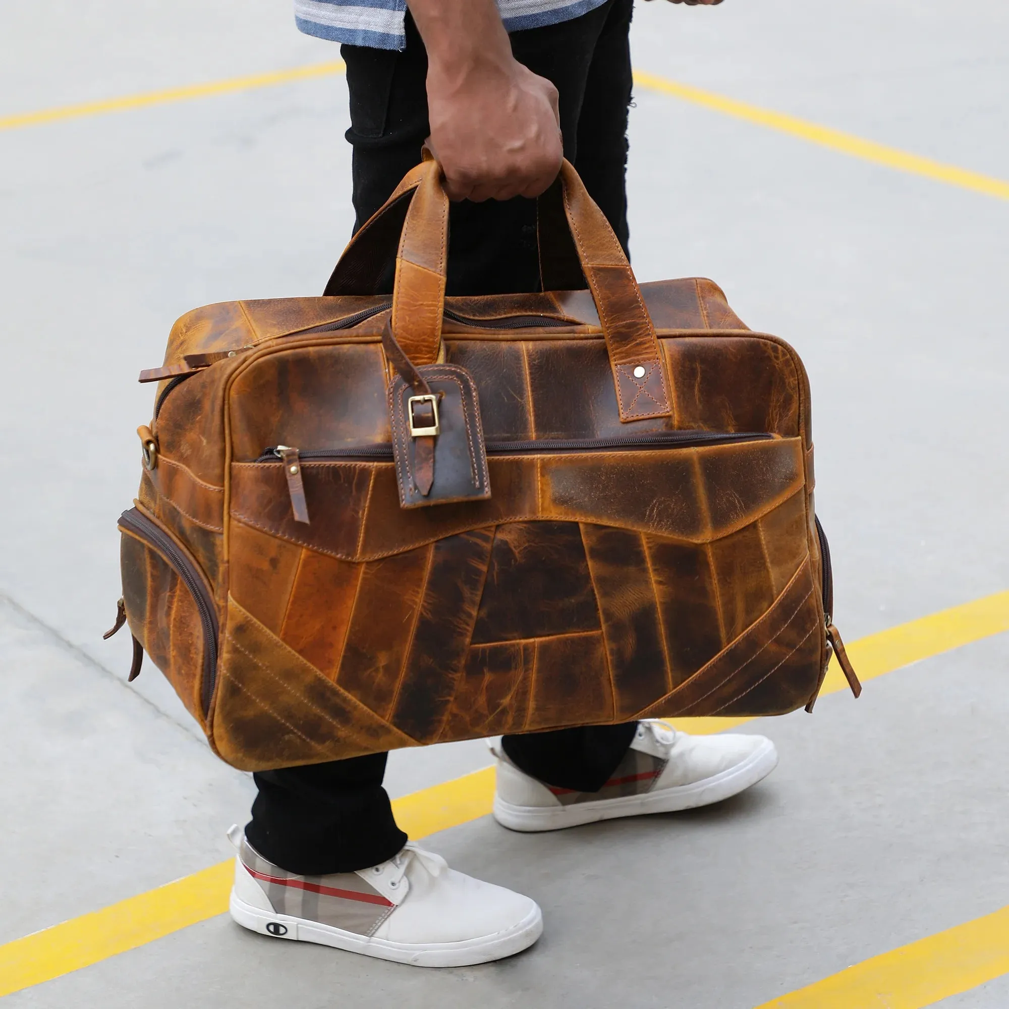 John Leather Travel Duffle Bag