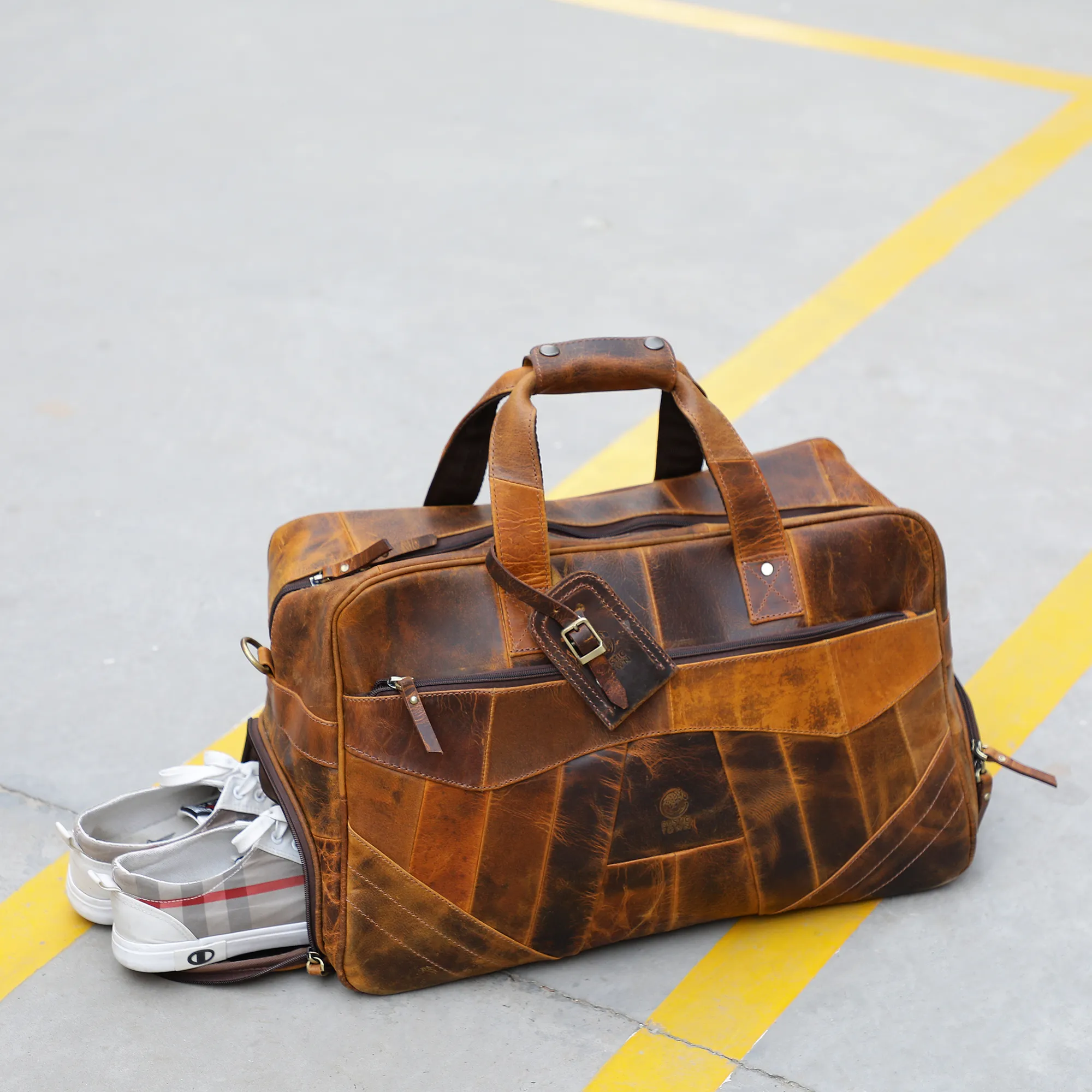 John Leather Travel Duffle Bag