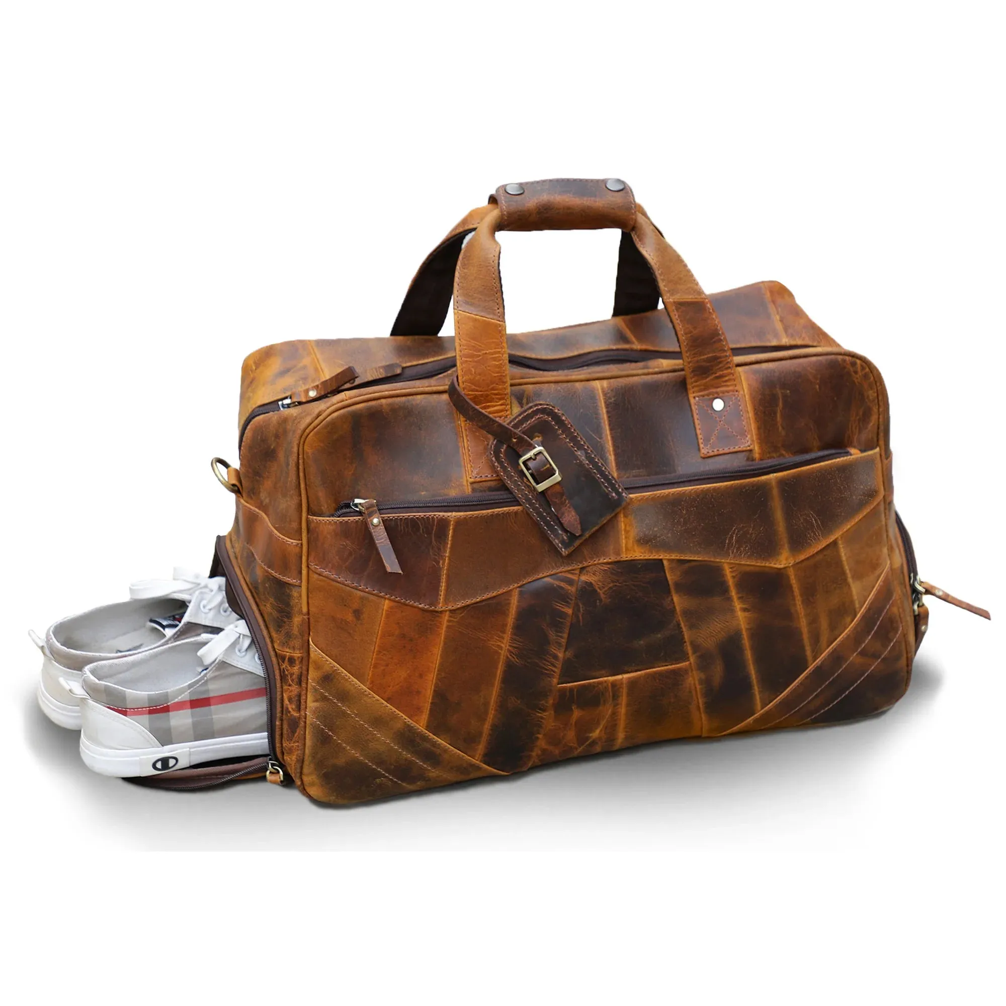 John Leather Travel Duffle Bag