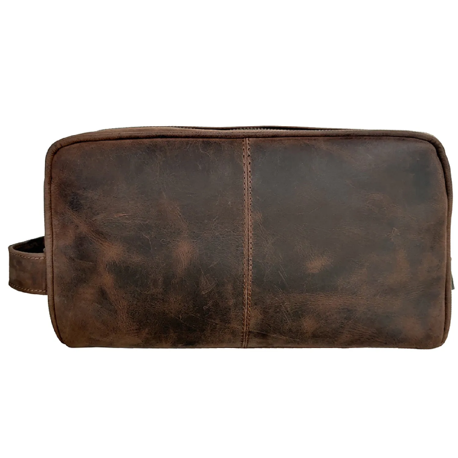 Johnny Men's Leather Travel Dopp Kit (Dark Brown) - Mike