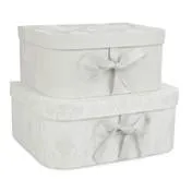 Josette Dove Grey Storage Boxes Set of 2