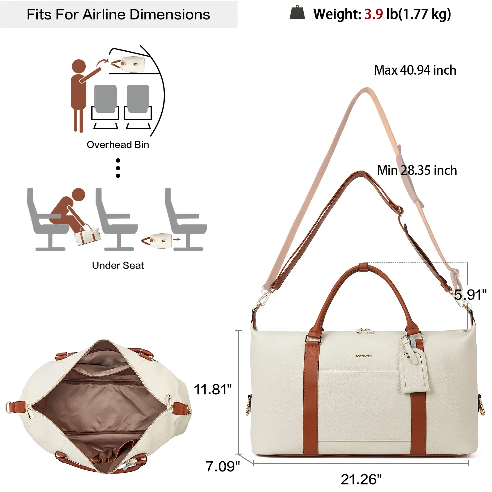 Judea Travel Duffle Bags Flight Friendly - Full Grain Italy Leather