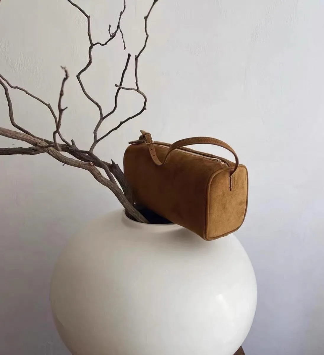 Lambskin Leather Boston Bag Mini Designer Bag, Leather Box Bag, Classic Leather Handbag, Minimalist Genuine Leather Purse