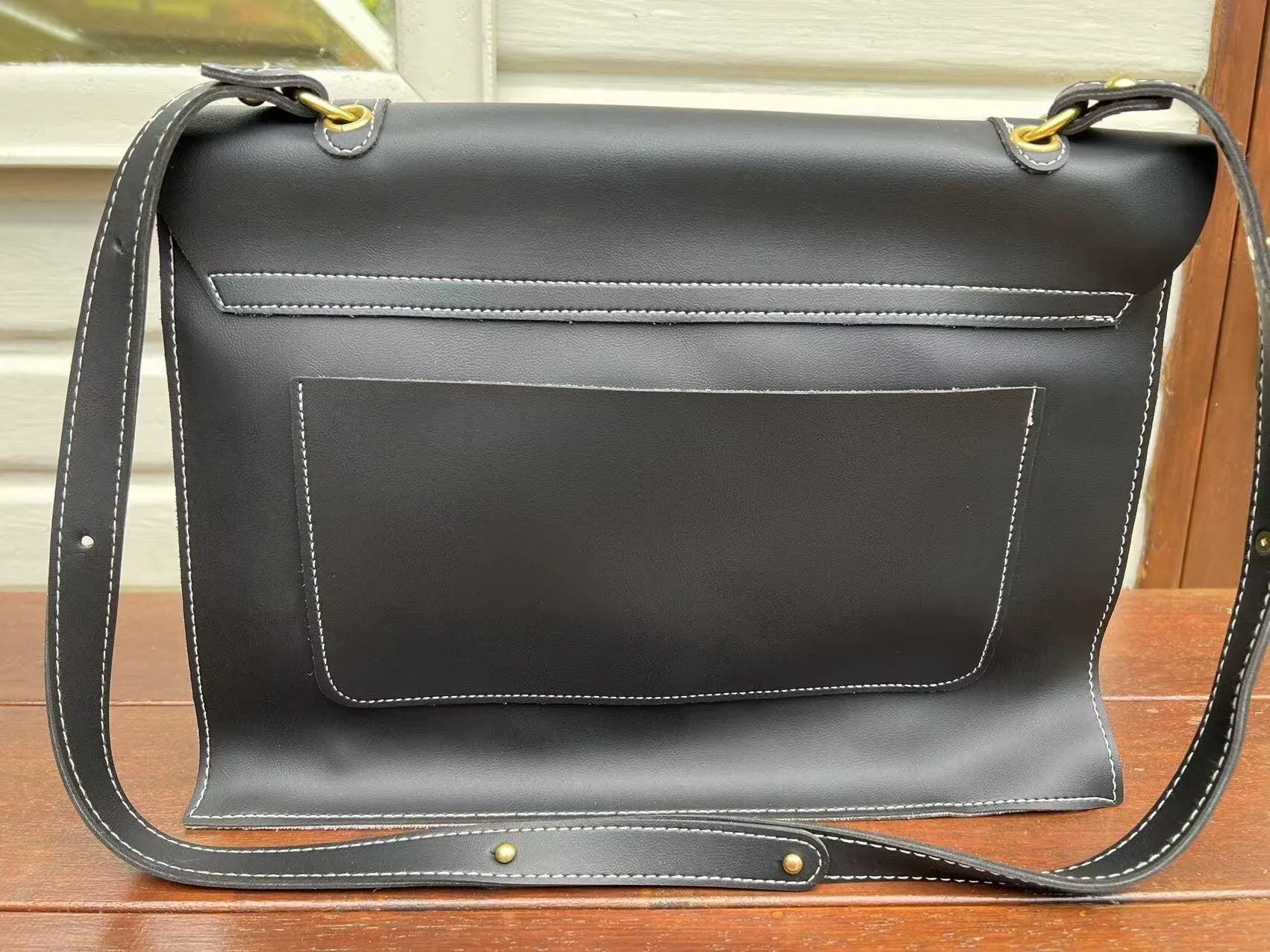 Large Fashion Leather Black Briefcase, Laptop Bag, Leather Satchel, Portfolio Messenger Bag Real Leather Office Bag, Gift For Her