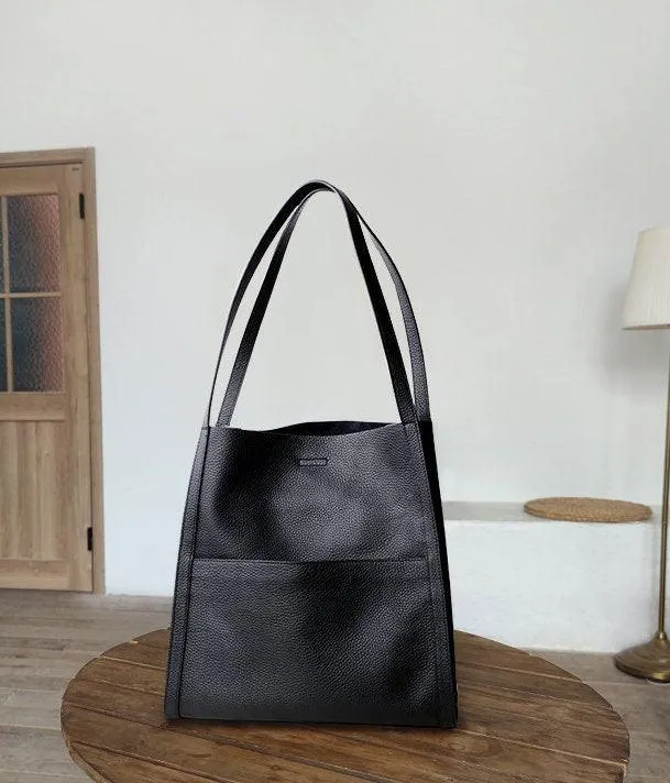 Leather Tote Bag Grain Cowhide Leather Tote Bag, Leather Shoulder Bag, Minimalist Lady Bag, Laptop Bag, Gift For Her, Cloud Oslo